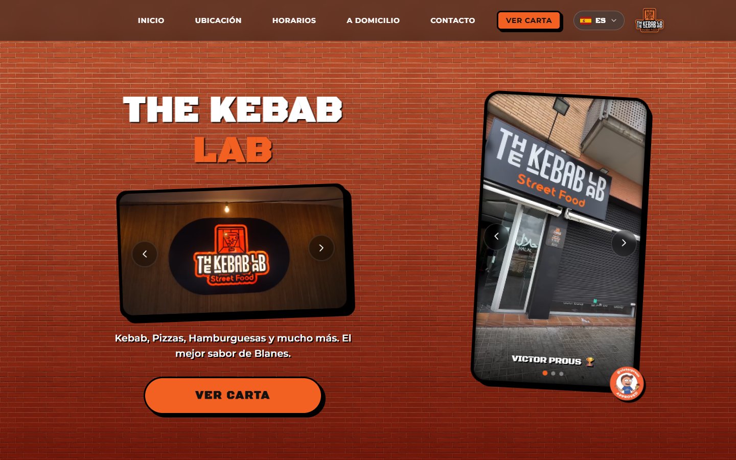 The Kebab Lab: captura de la web